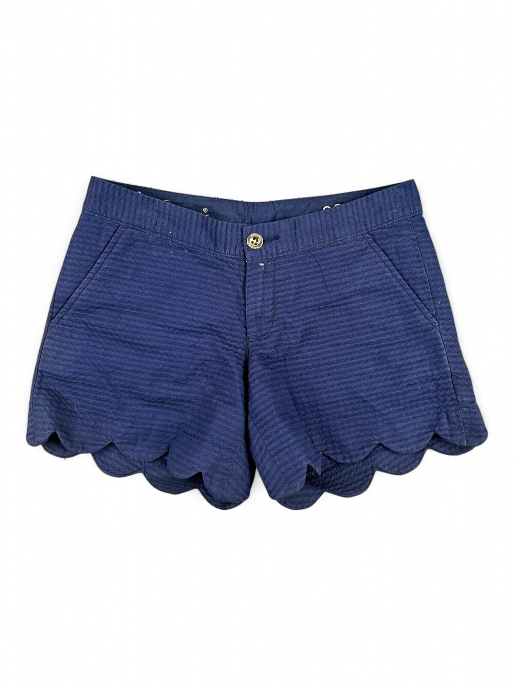 Lilly Pulitzer Navy Scallop Hem Shorts Size 0